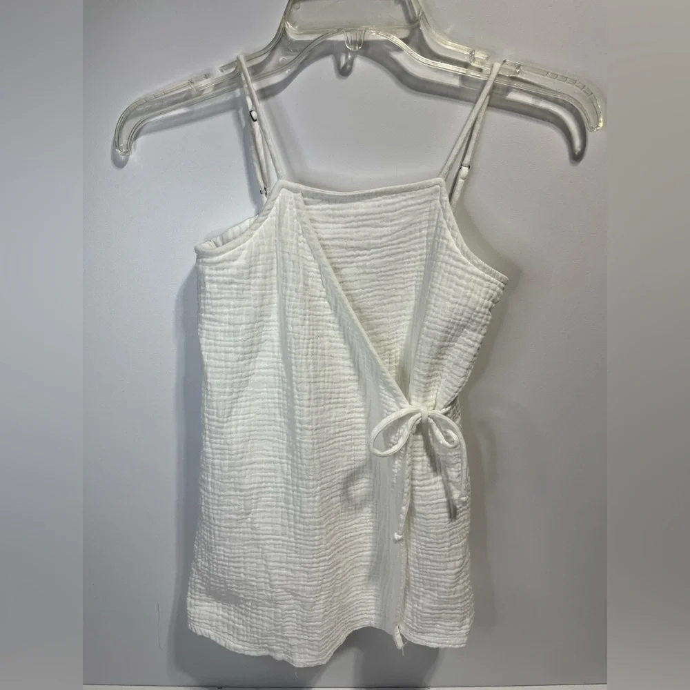 Copper Key White Wrap-Style Gauze Muslin Cotton Cami Dress Girls Size 6